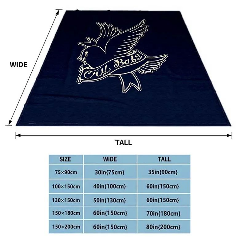 Satanic Cry Baby Lil Peep Flannel Blanket  , Soft Fluffy Warm Sofa Bed Throw Blanket More Size?fans warm gifts