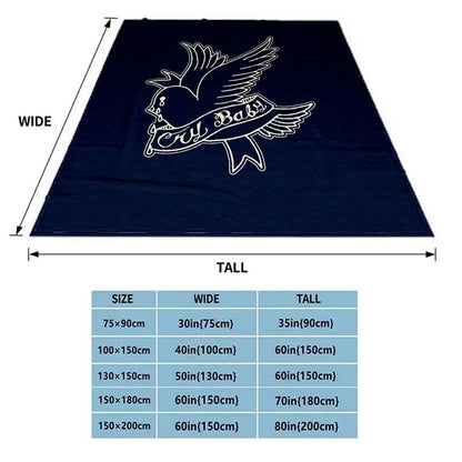 Satanic Cry Baby Lil Peep Flannel Blanket  , Soft Fluffy Warm Sofa Bed Throw Blanket More Size?fans warm gifts