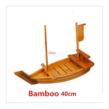 Culinária Japonesa Barco de Sushi Ferramenta de frutos do mar Modelo de Loja de Madeira Navio Simples Artesanal Sashimi Pratos Frios Variados Louça Bar