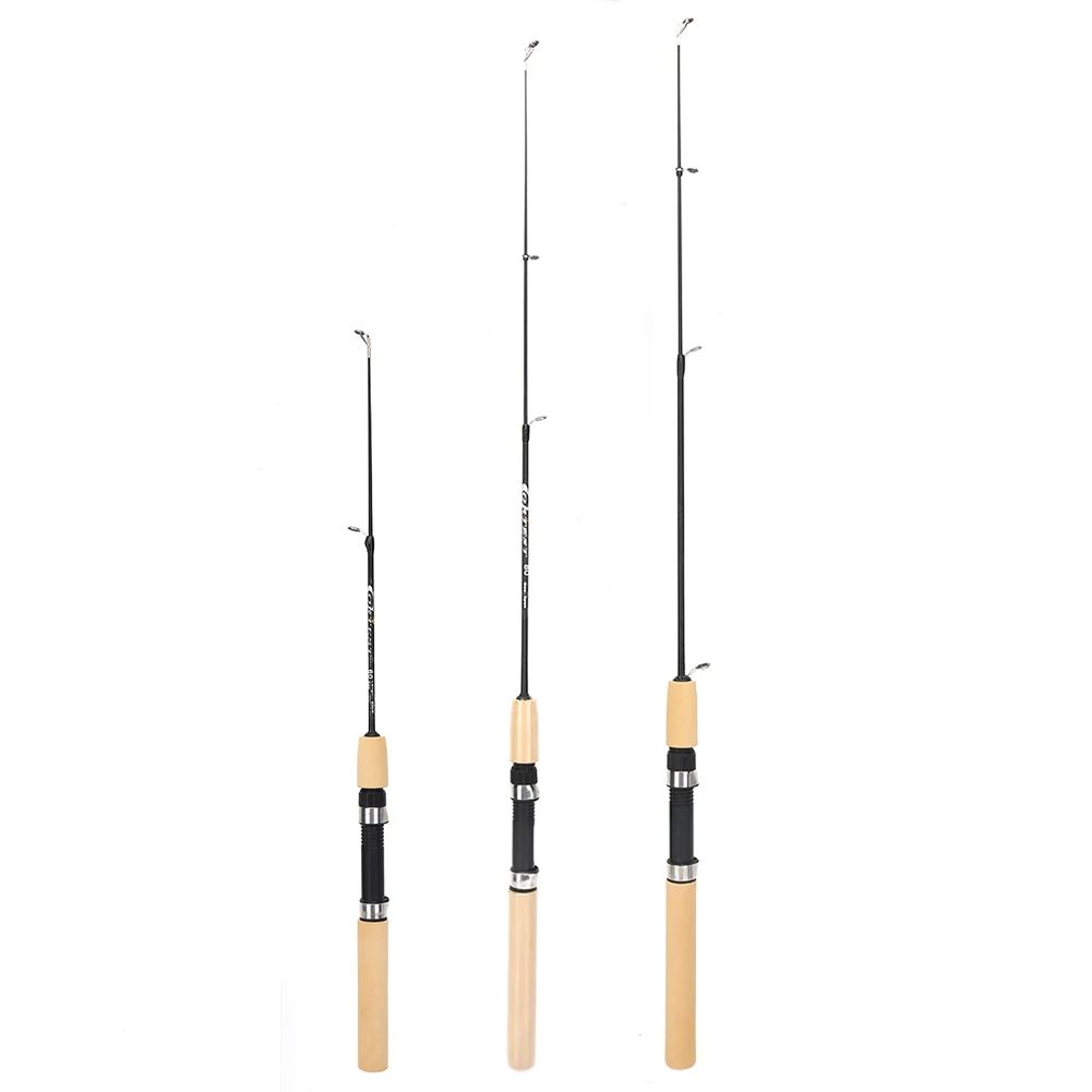 60/80/100cm Vara de Pesca no Gelo Portátil Vara de Carbono Leve para Rio Cabo Confortável Pesca de Carpa Pesca Equipamento de Pesca