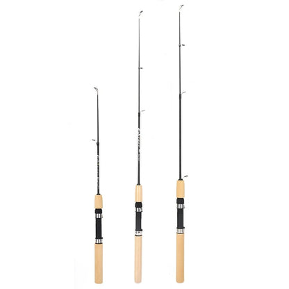 60/80/100cm Vara de Pesca no Gelo Portátil Vara de Carbono Leve para Rio Cabo Confortável Pesca de Carpa Pesca Equipamento de Pesca