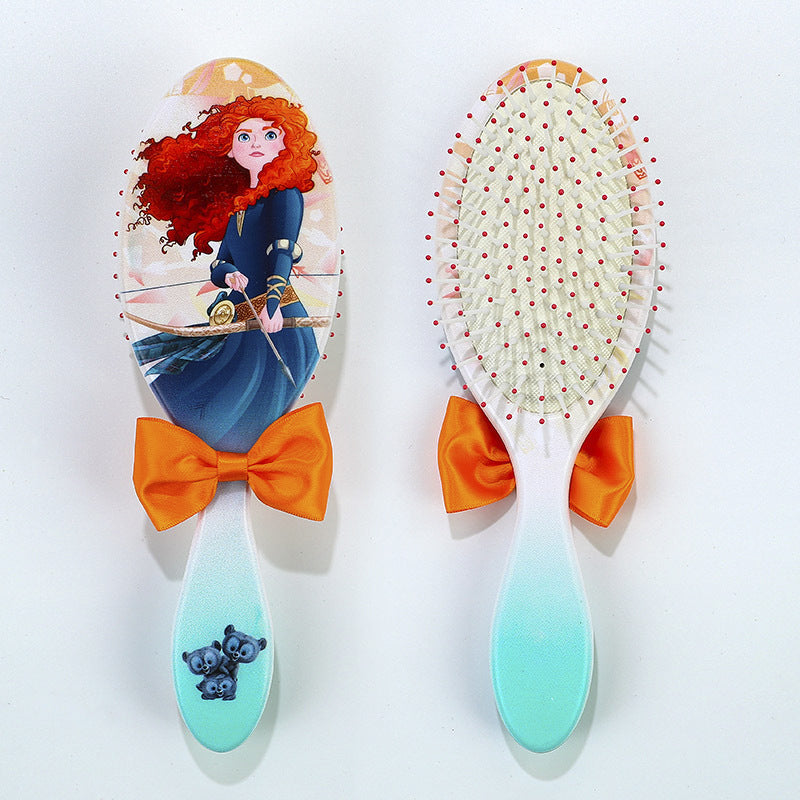 Pentes com almofada de ar tema Princesa Disney Pequena Sereia Ariel Princesa Elsa Anna Pente de massagem capilar fofo para crianças Presentes para meninas