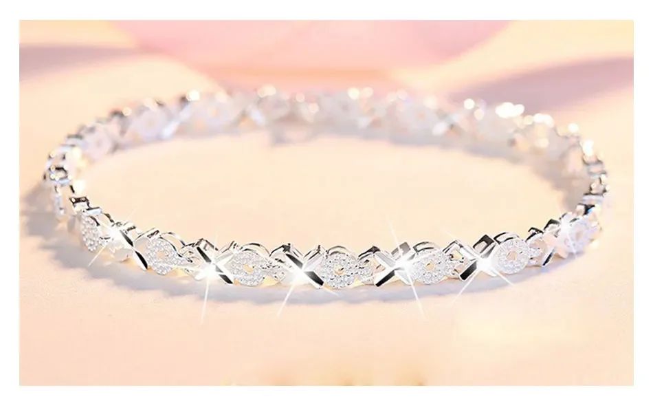 Pulseira de Prata Esterlina 925 Moda Múltiplos Estilos Corrente Para Mulheres Moda Luxo Pulseira Charme Presente de Joia de Casamento