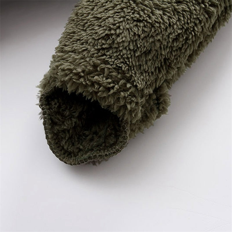 0-12M Baby Plush Warm Jumpsuits Boys Girls Long Sleeve Hooded Zipper Romper Newborn Infant Fall Winter Clothes