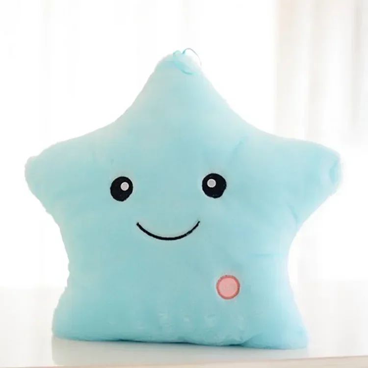 Luminous Star Plush Throw Pillow Bright Led Light Star Stuffed Cushion Sofa Decorative Pillow Office Sleeping Back Cushion Decor