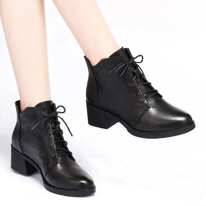 2025 Women's Shoes Luxury Chelsea Boot Women Leather Boot Chunky Winter Shoe Platform Ankle Boots Thick Heel Brand Designer
