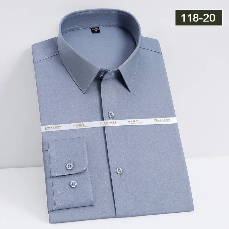 Men's white shirt long sleeved wedding business non ironing formal wear professional workwear casual wrinkle resistant shirt