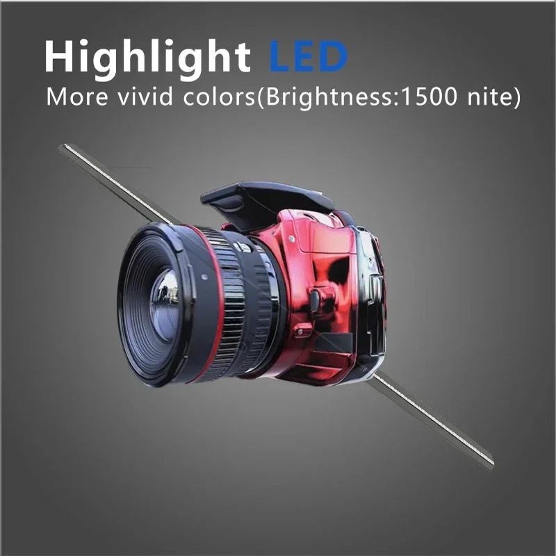 42CM/52CM/56CM/65CM 3D Holographic LED Fan Display for Advertising/Shop/Wedding High Brightness Custom Logo DIY Projector