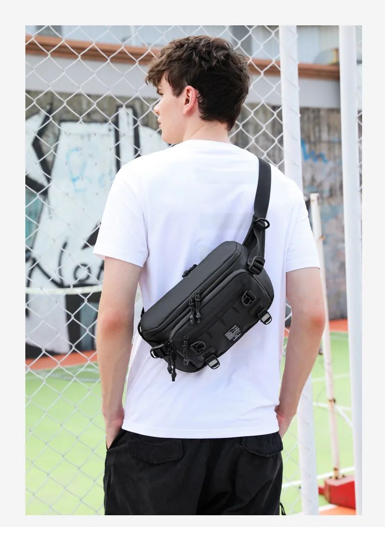 OZUKO  Tactical bag Fanny Pack Outdoor Sports Tactical  Multifunction Waterproof Male Chest Bag Mens Crossbody Bags