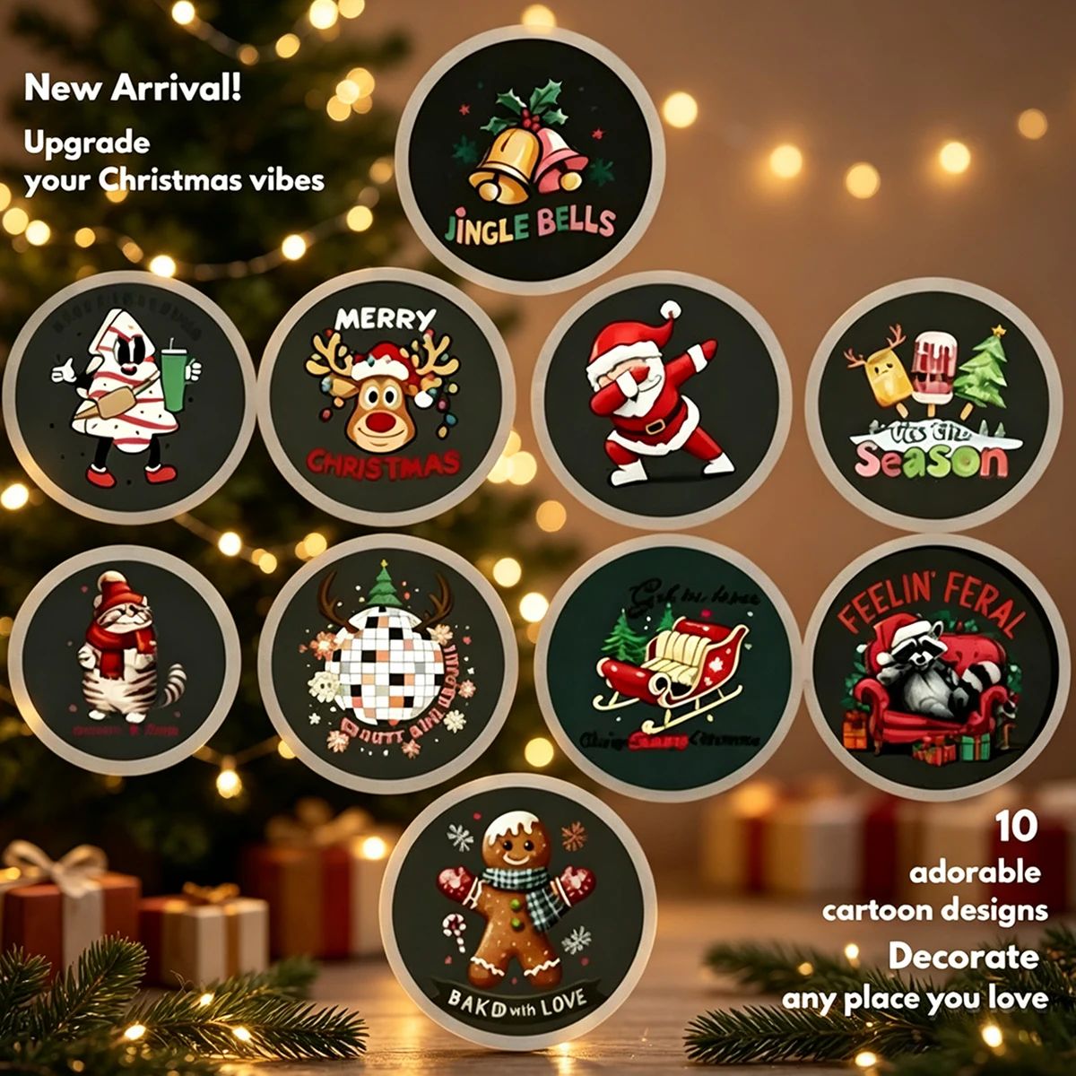 Christmas Projector LED Night Light Lifelike 4/6/10 Patterns Santa Claus Christmas Tree Ceiling Wall Decor Education Toy Gift
