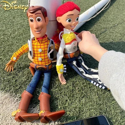 Disney Novo Original 40cm Falando Woody Buzz Figuras de Ação Modelo Toy Story 4 Anime Figuras Decoração Coleção Presente de Natal