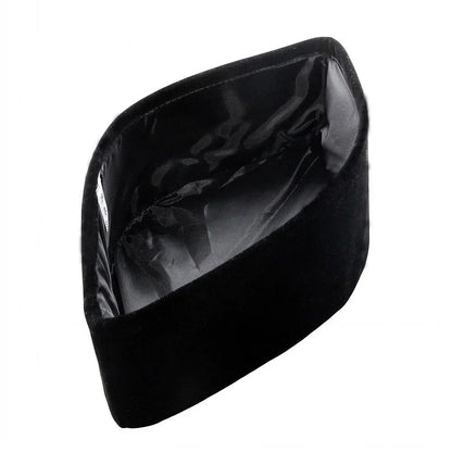 2024 Elegant Black Saudi Boat Caps for Arabic Men Eid Ramadam Prayer Hat Fashion Hijab Headwraps Velvet Muslim Boy Floral