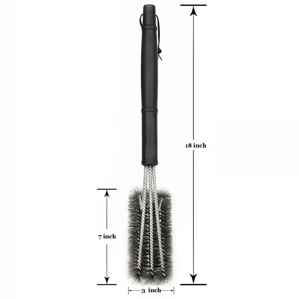 Grill Cleaning Brush BBQ Tool Grill Brush 3 Stainless Steel Brushes In 1 Cleanin Bbq Accessories Best Cleaner Barbecue