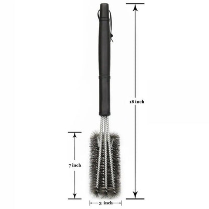 Grill Cleaning Brush BBQ Tool Grill Brush 3 Stainless Steel Brushes In 1 Cleanin Bbq Accessories Best Cleaner Barbecue