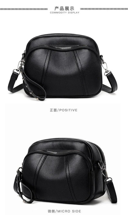 Fashion Soft Leather Crossbody Bags for Women 2025 Casual Female Multi Pocket Messenger Bags Retro Handbags Ladies Shoulder Bags
