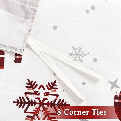 Merry Christmas Duvet Cover Christmas Elk Snowflakes Red Bedding Set Happy New Year Quilt Cover Holiday Gifts Bedroom Decoration