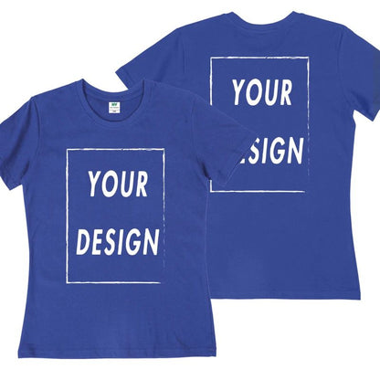 UE Size Custom Team T-shirt for Women, Add Your Own Design in Front and Back, Print and Text, High-quality T-shirt for Men