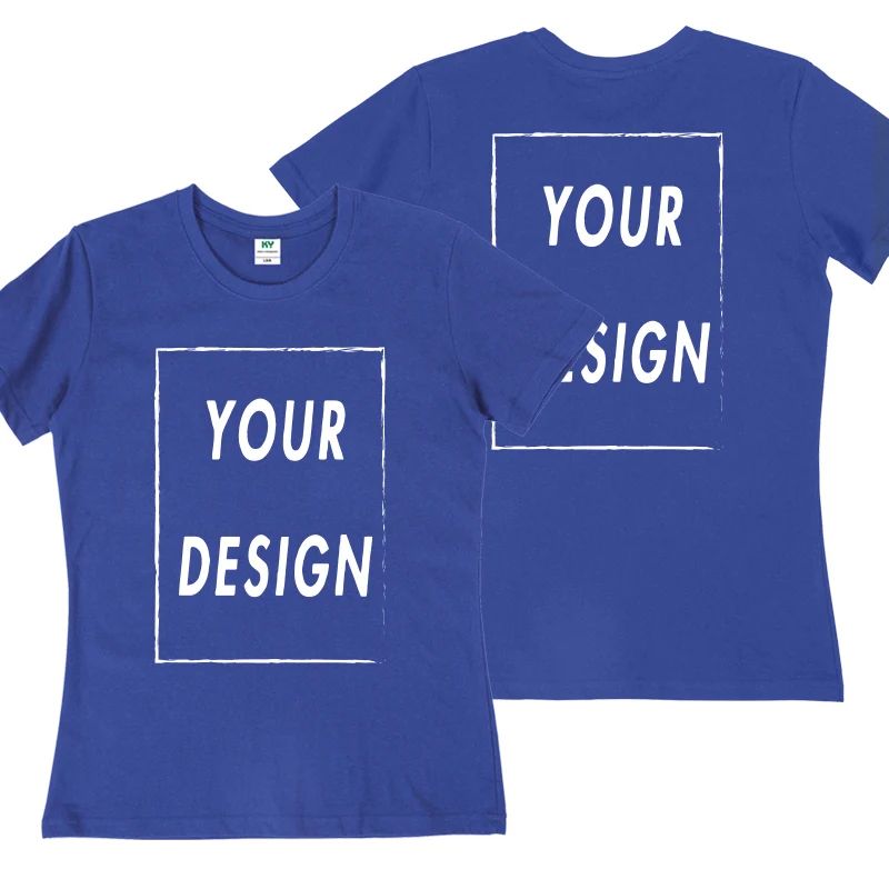 UE Size Custom Team T-shirt for Women, Add Your Own Design in Front and Back, Print and Text, High-quality T-shirt for Men