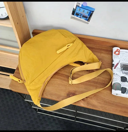 Trendy Women's Soft Cloth Shoulder Bag Solid Color Student Casual Style Big Handbags Crossbody Bags for Women Shoulder Hobos Bag