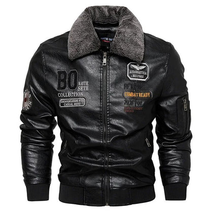 Business new Slim Genuine Leather Bomber Jacket Men Slim Leather Flight Jacket Black Pilot Coat High Quality Male Warm Jackets