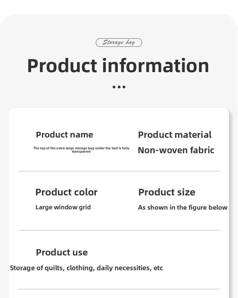 1PC Large Underbed Storage Bag - Foldable Clothes Quilt Organizer for Bedroom Dormitory, Space Saving Doggy Bag