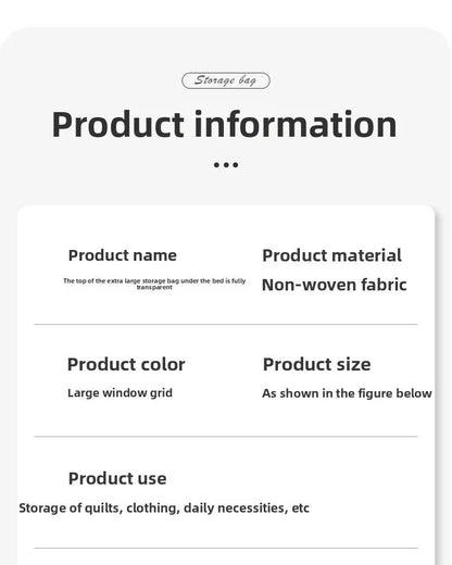 1PC Large Underbed Storage Bag - Foldable Clothes Quilt Organizer for Bedroom Dormitory, Space Saving Doggy Bag