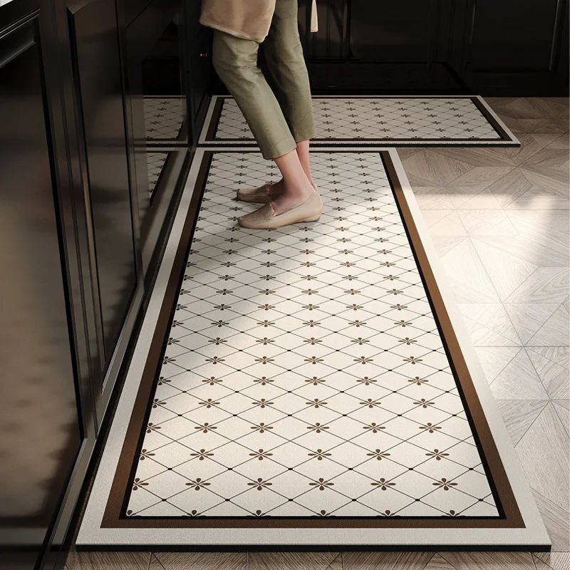 VIKAMA Diatomite Kitchen Floor Rug Anti-Slip Oil-Proof Water-Absorbing, Dirt-Resistant And Waterproof Door Mat For Home Decor