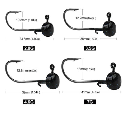5pcs Anzóis de Pesca 2.8g 3.5g 4.6g 7g Ned Mushroom Head Jig Anzol Afiado com Barba para Iscas de Silicone Ferramentas de Pesca Jigging