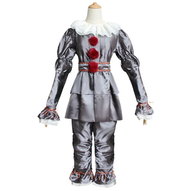 Movie Cosplay Pennywise Clown Cosplay Costume Halloween Adult Carnival Party Stage Performance Villain Vintage Clothing Set