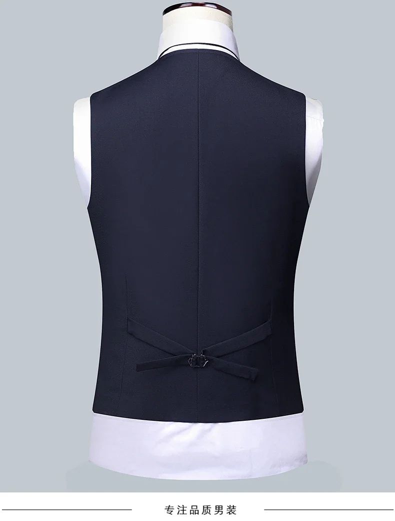 High quality Men Solid color Business - stylish handsome groom best man wedding dress 3/2/1 Single piece optional