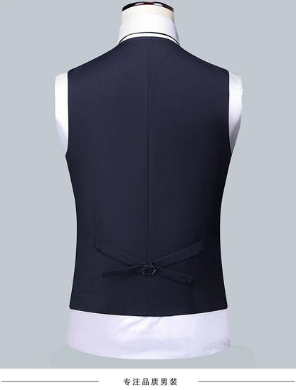 High quality Men Solid color Business - stylish handsome groom best man wedding dress 3/2/1 Single piece optional