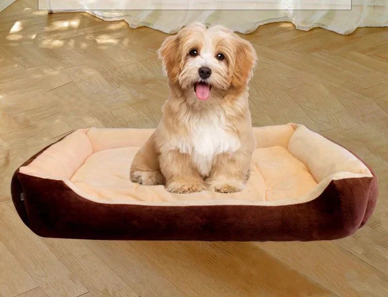 Cama de cachorro de casa de estimação grande, tapete de gato, pelúcia longa, sono profundo, macia e quente, almofada para cães pequenos, camas calmas para filhotes de Chihuahua