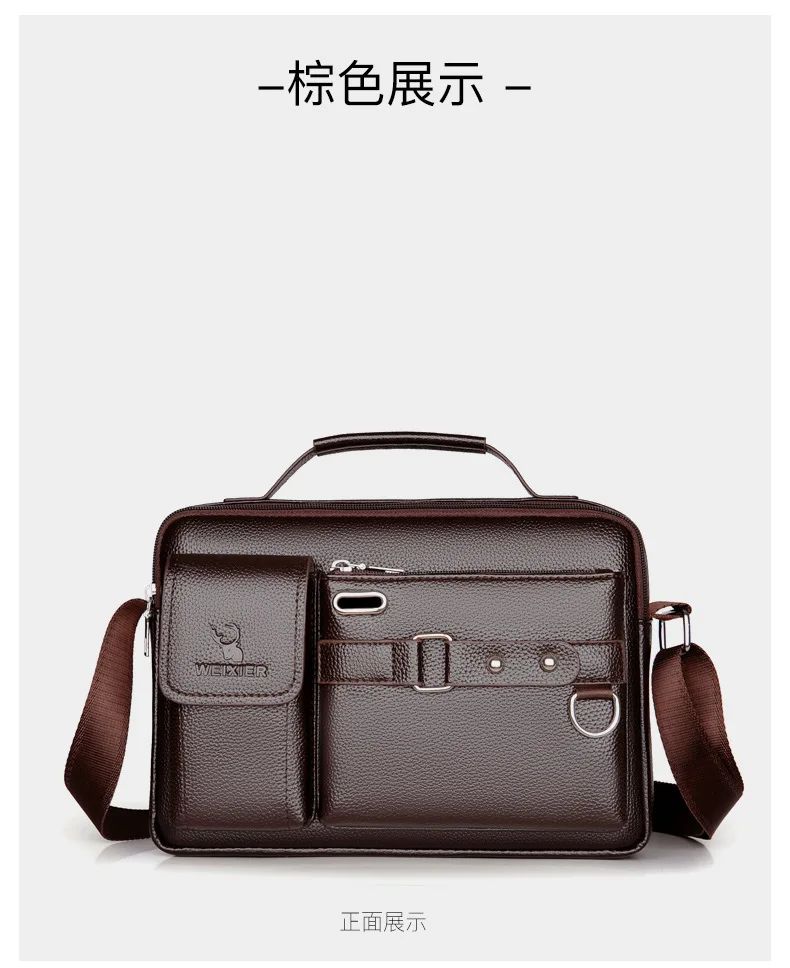 2024 New Men Shoulder Bag for 10.4" Ipad PU Leather Business Handbags Men Messenger Bags Fashion Man Crossbody Bag
