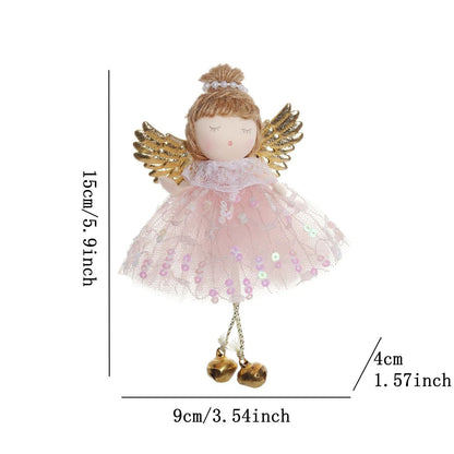 Christmas plush antlers angel girl pendant Christmas tree pendant creative doll pendant gift