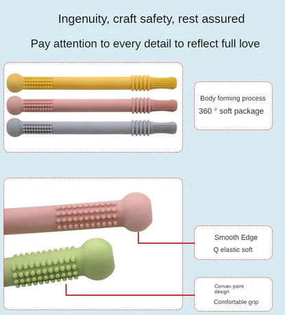 Brinquedo de Mastigar Seguro para Bebês, Mordedor de Silicone para Dentes Molares, Mordedores para Bebês, Alça de Silicone Molar para Bebês, Brinquedo de Segurança para Bebês