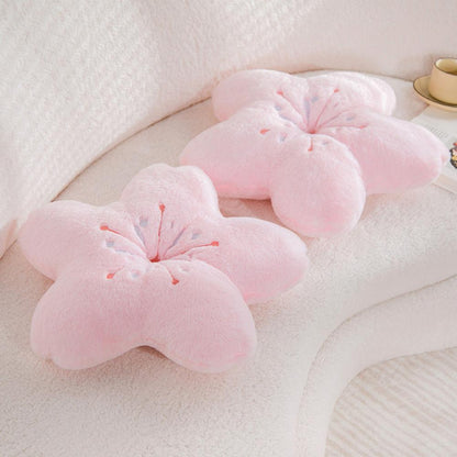 Cherry Blossom Throw Pillow Kawaii Sakura Flower Plush Pillow Bedroom Living Room Decor Bay Window Floor Seat Cushion Tatami