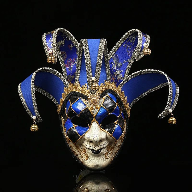 Masquerade Mask for Men and Women Venetian Full Face Mask Jester-Mask Venetian Mardi Gras Mask Halloween Party-Decor