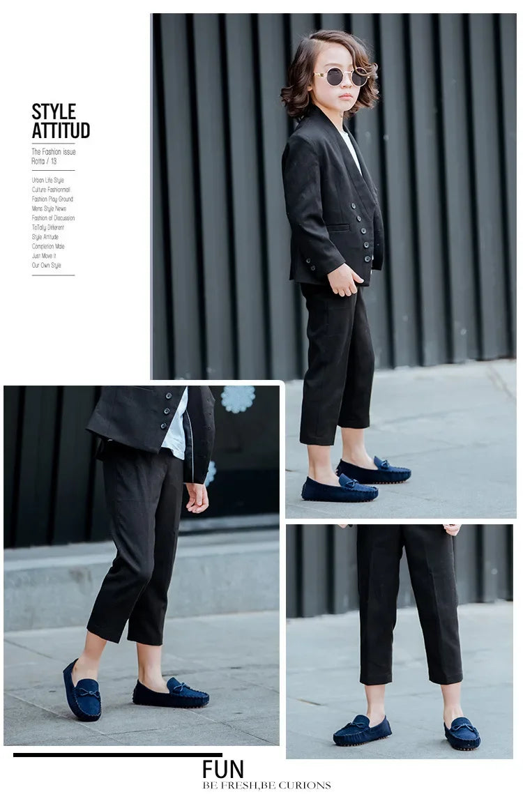 Children Loafers Shoes Boys Flat Sneakers Baby Kids Casual Shoes Toddler Girls Breathable Slip-on Shoes Soft Bottom Solid Color