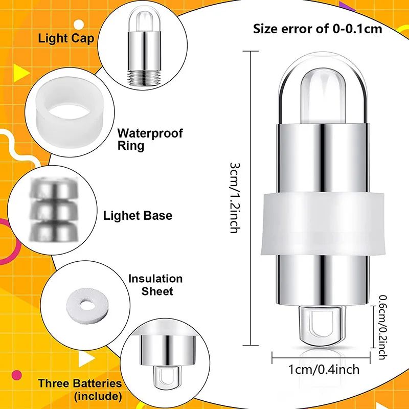 10-50pcs Non-blinking Mini LED Lights with Batteries for Balloons Paper Lanterns Floral Party Decoration Waterproof Submersible