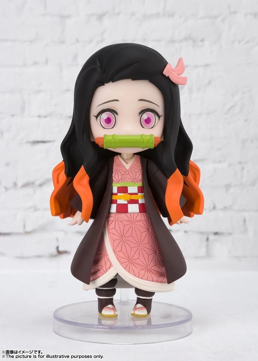 Em Estoque Original Bandai Figuarts Mini Demon Slayer Blade Fornalha Porta Anime Figura Q Versão Bonito Modelo Brinquedos