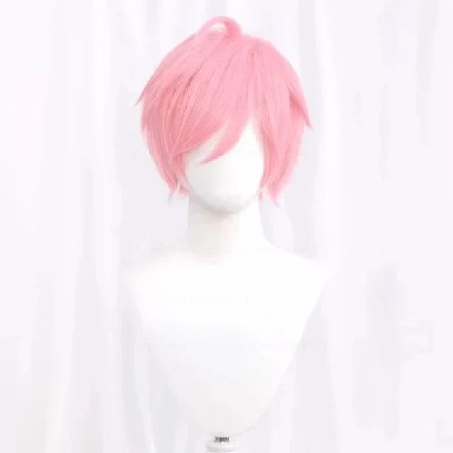 Synthetic Short Straight Cosplay Wig White Green Purple Brown Black Blue Gray Orange Red Fluffy Heat Resistant Hair Anime Wigs