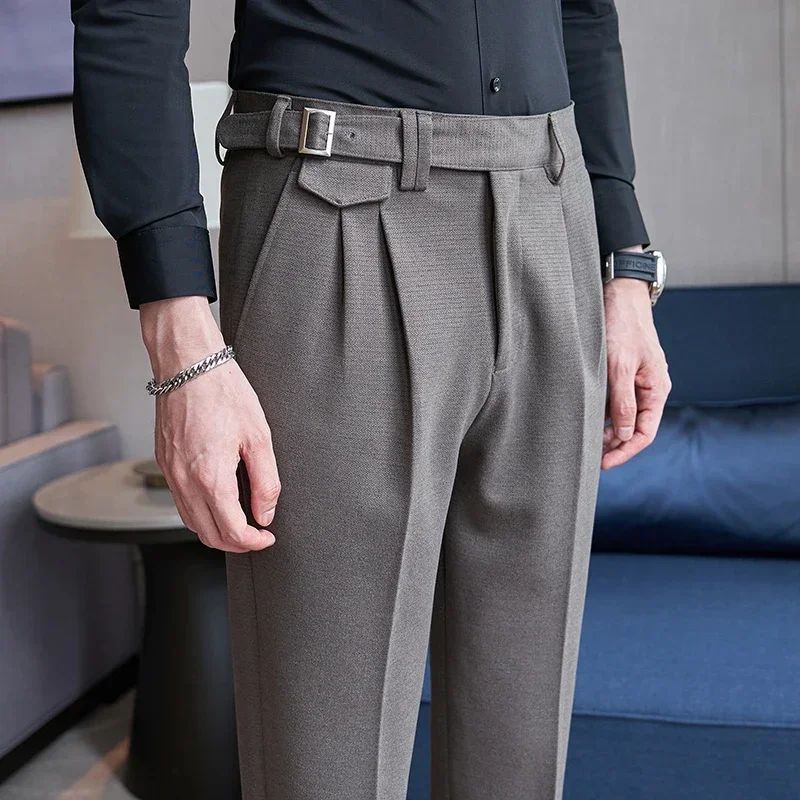 Calças de Terno Masculinas, Calças de Vestir Slim Modernas, Calças Brancas Pretas Azuis Verdes Pantalones Hombre Outono/Inverno Masculino, Novidade 2025