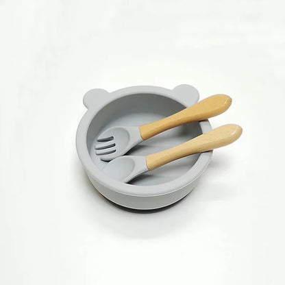 3pcs Baby Silicone Bowl Suction Cup Bowl Children's Tableware Complementary Bowl Children's Dinner Plate Silicone Tableware