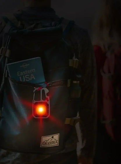 Mini LED Portable Keychain Flashlight Outdoor COB Work Light Emergency Lighting With Window Hammer Bottle Opener Lamp Camping