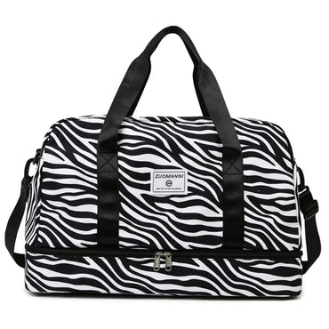 Portable Large Capacity Travel Duffle Bag Nylon with Animal Print Weekender Overnight Bag Waterproof Storage Bag Sports Gym