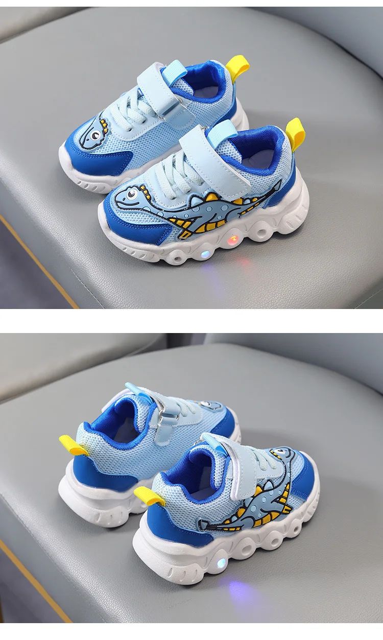 Tennis Shoe LED Children Trainer Cartoon Boy Casual Sneaker for Boy Kid Shoe for Girl Mesh Breathable Shoe Baby Illuminated Shoe