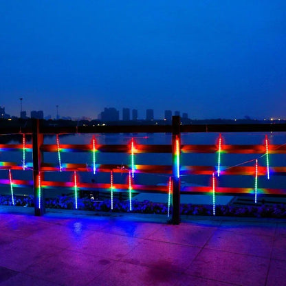 EU/US Meteor Shower LED String Lights Christmas Tree Garden Decor Birthday Wedding Christmas Party Decoration Fairy Lights