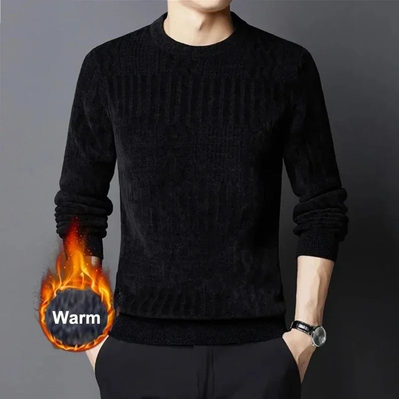 Brand Clothing High Quality Fashion Sweaters Male Slim Fit Casual Knitted Pullover Man Casual Round Neck Sweaters Black Grey
