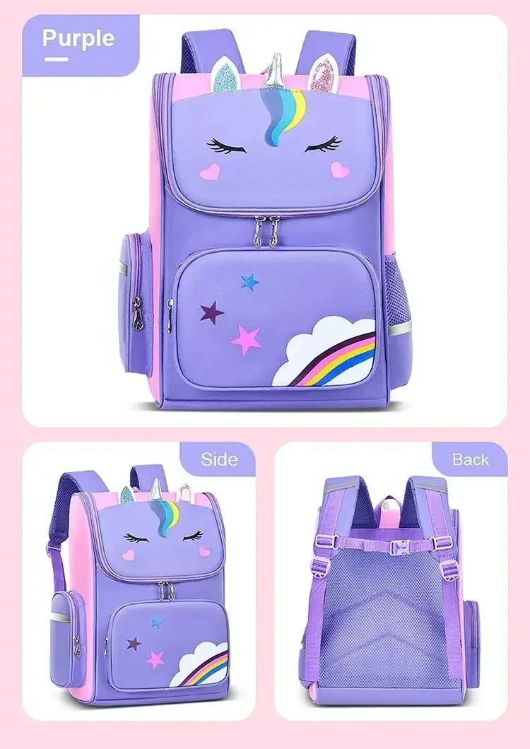 Children's Elementary School Students Schoolbag Girls 1,2,3,4,5,6 Grades 6-12 Years Old Shoulders Backpack Cute Waterproof Light