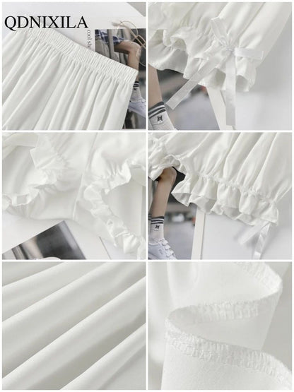 Summer Women's Shorts Bow Lace Thin Anti-exposure JK Lolita Pumpkin Leggings Outerwear Loose Bloomer Shorts Safety Pants